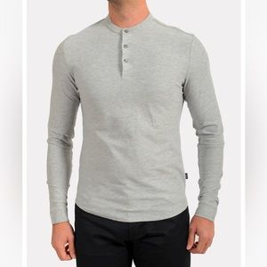 NWT Hugo Boss Men's "Pal 08" Gray Slim Fit Long Sleeve Henley Shirt size XXXL